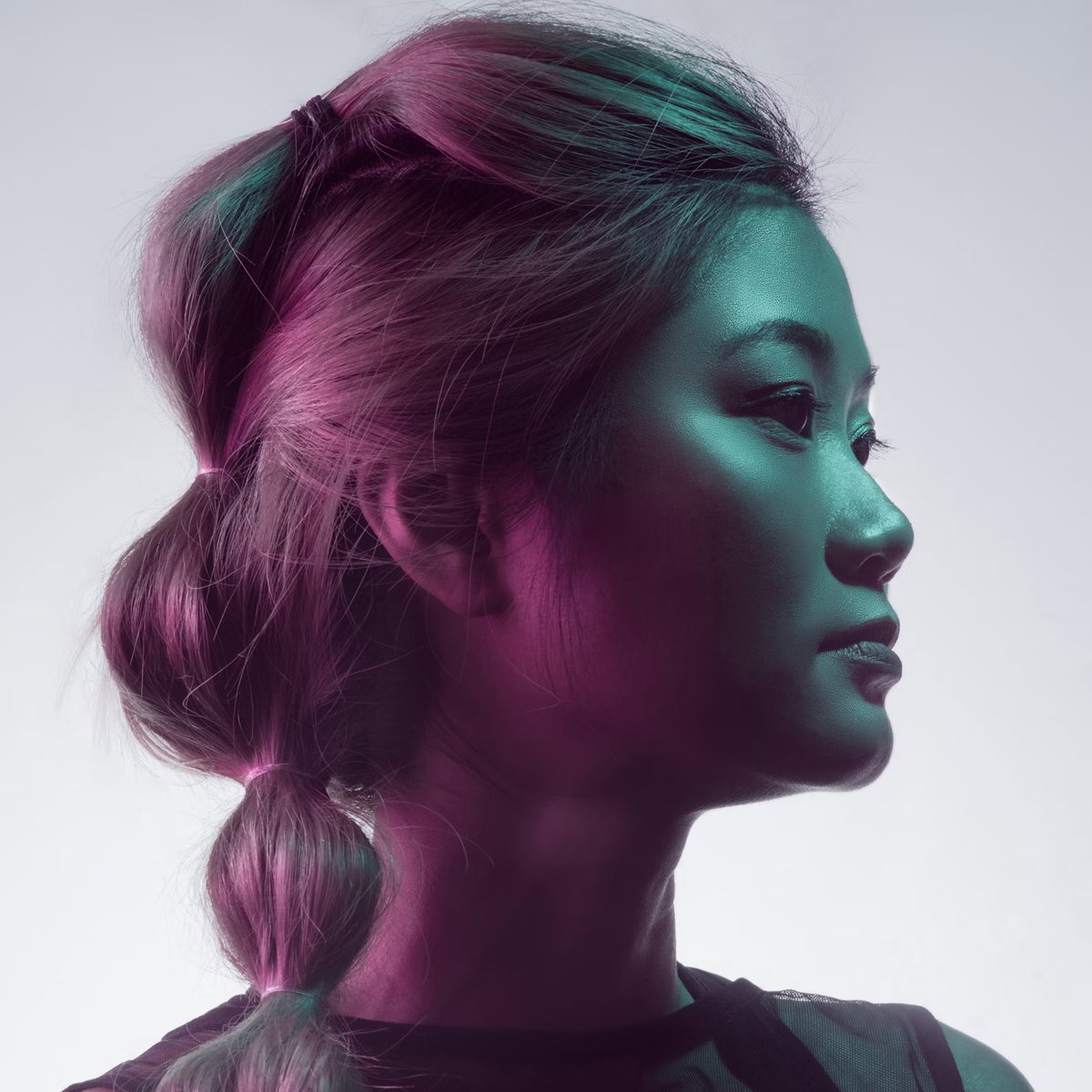 Test image: Woman with long hair and earrings